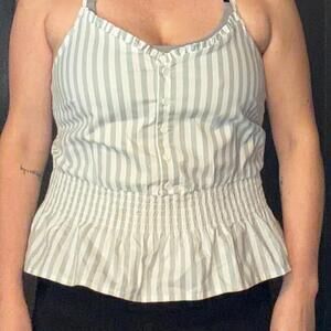 Women's Striped Peplum Tank Top